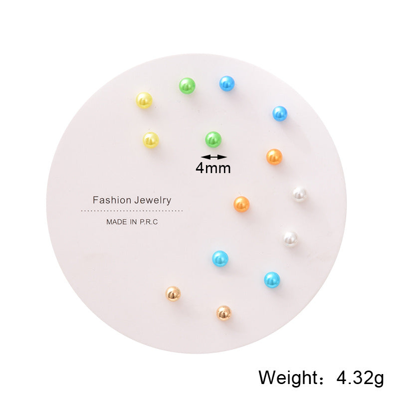 Women's Week Suit Simple Small Combination Korean Earrings