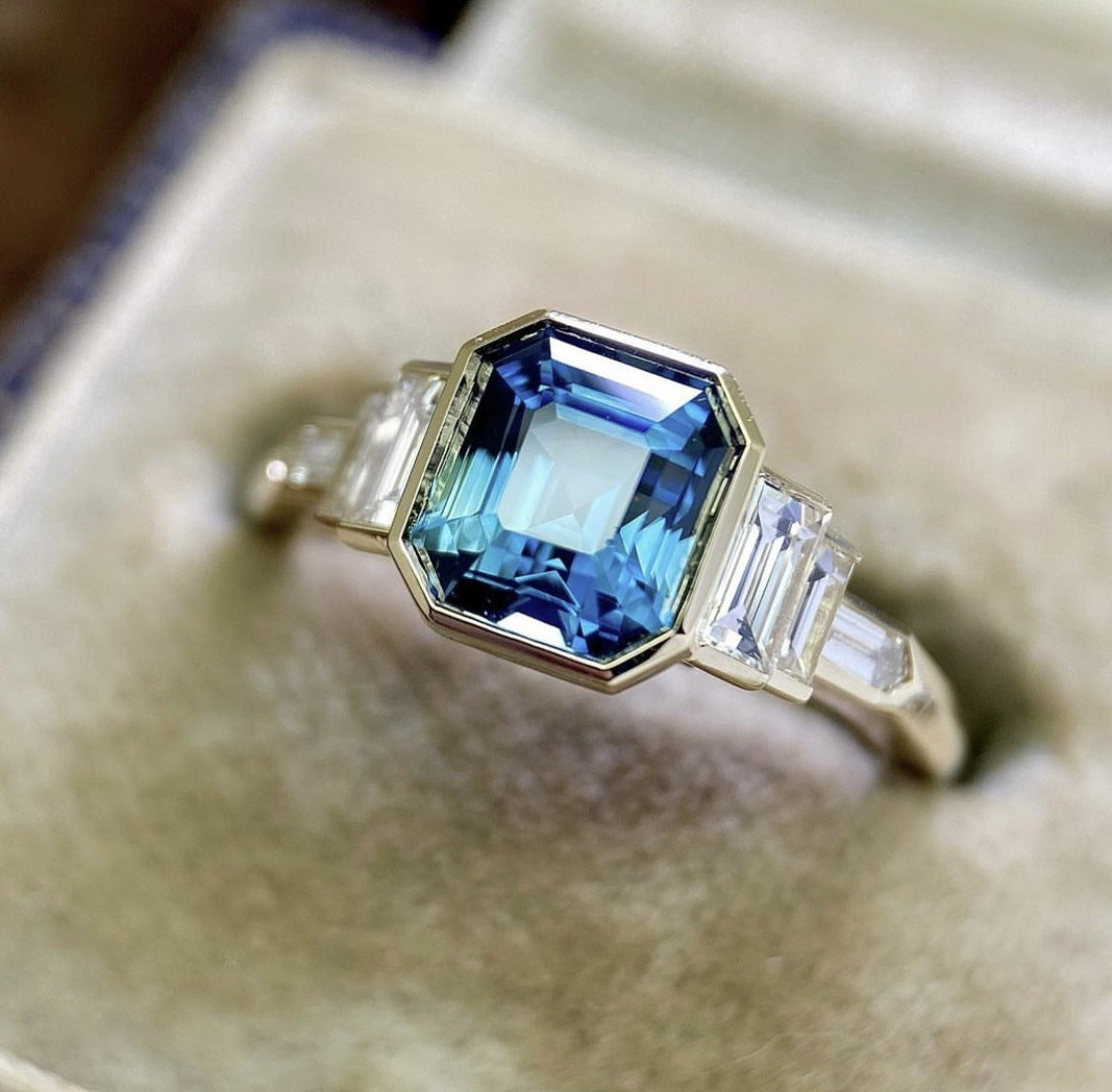 Women's Stylish Colored Diamond Engagement Holiday Gift Ring