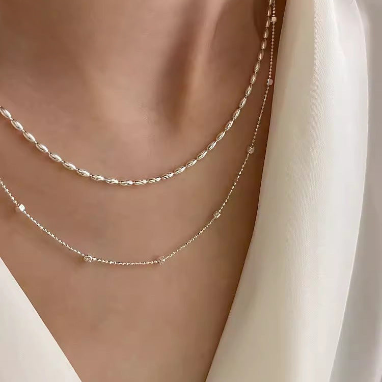 Women's Italian Super Flash Square Fashionable Minimalist Solid Necklaces
