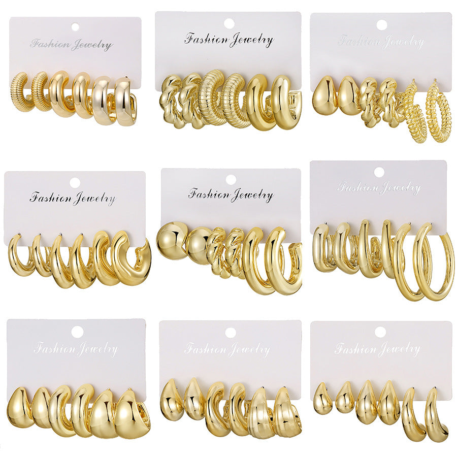 Creative Fashion Flattering Electroplated Shaped Twist Earrings