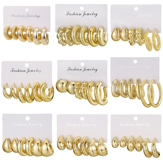Creative Fashion Flattering Electroplated Shaped Twist Earrings