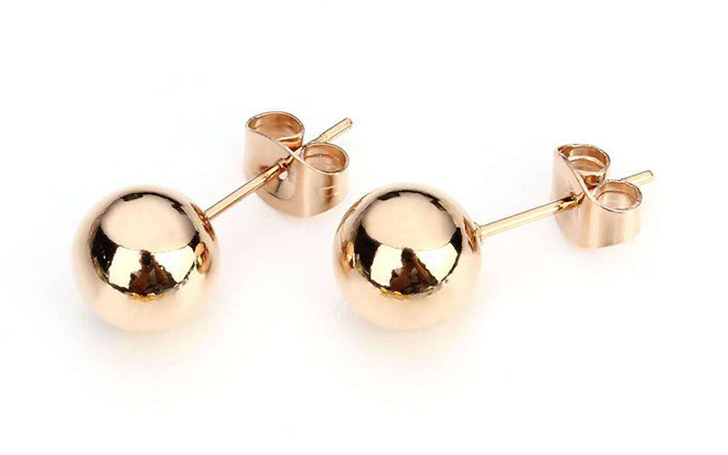 Stainless Steel Ball Fashion Simple Bean-shaped Eardrop Earrings