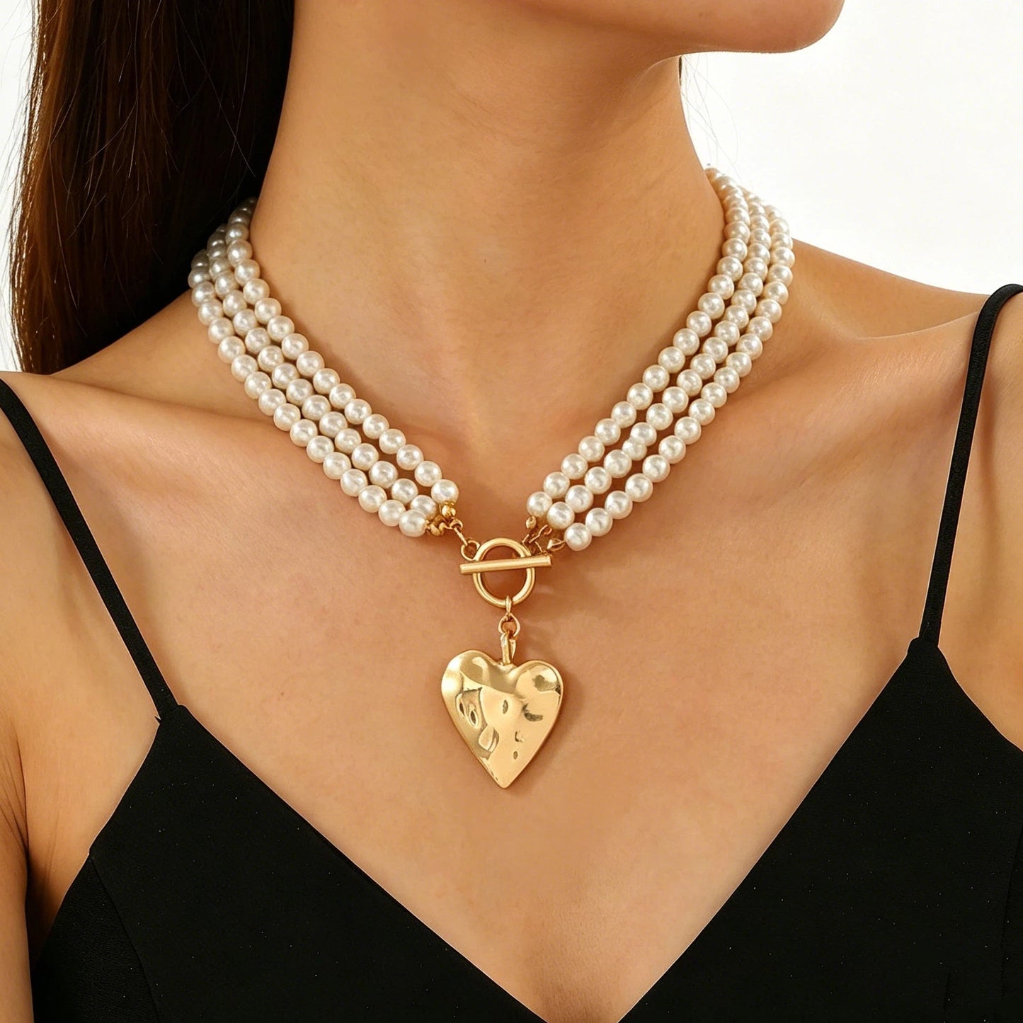 Pearl Female Style Creative Design V-shaped Jewelry Set