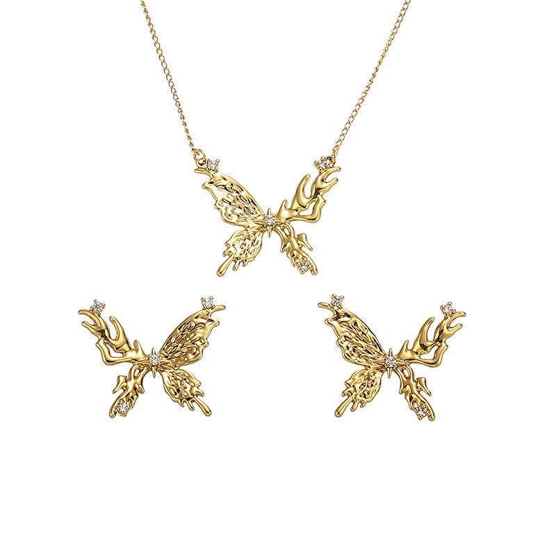 Brass Gold-plated French Style Retro Gentle Necklaces