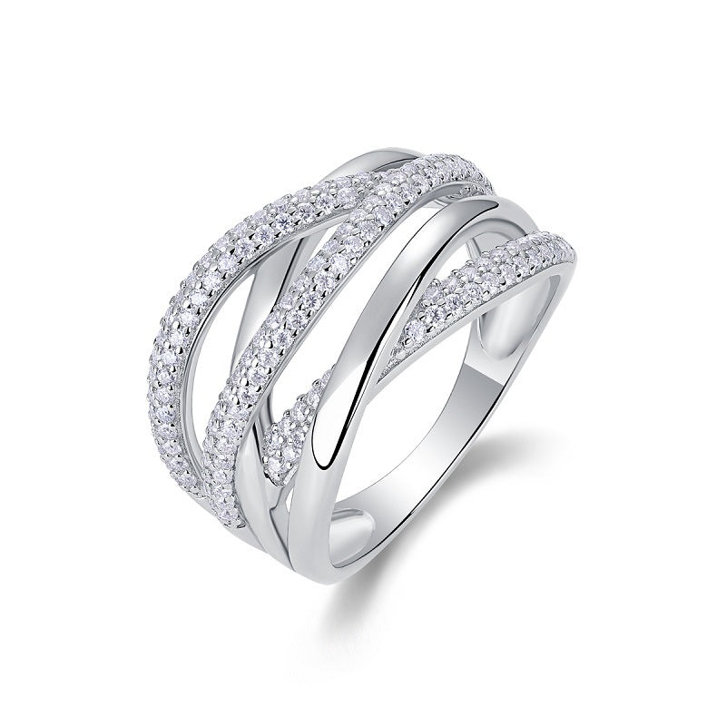 Slouchy Fashionable Sier Female Live Broadcast Rings