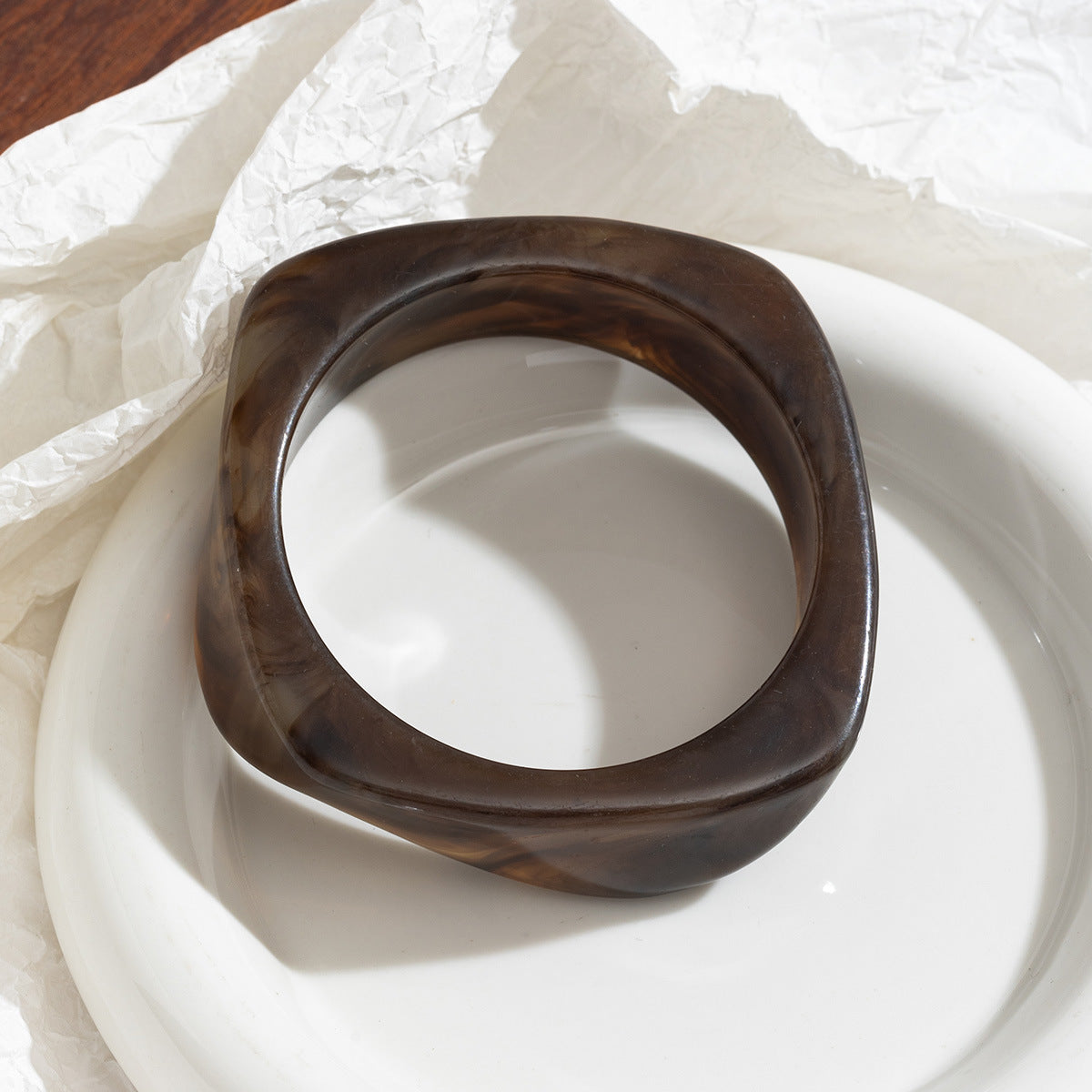 Women's Irregular Blooming Resin Curved Girlfriends Rings