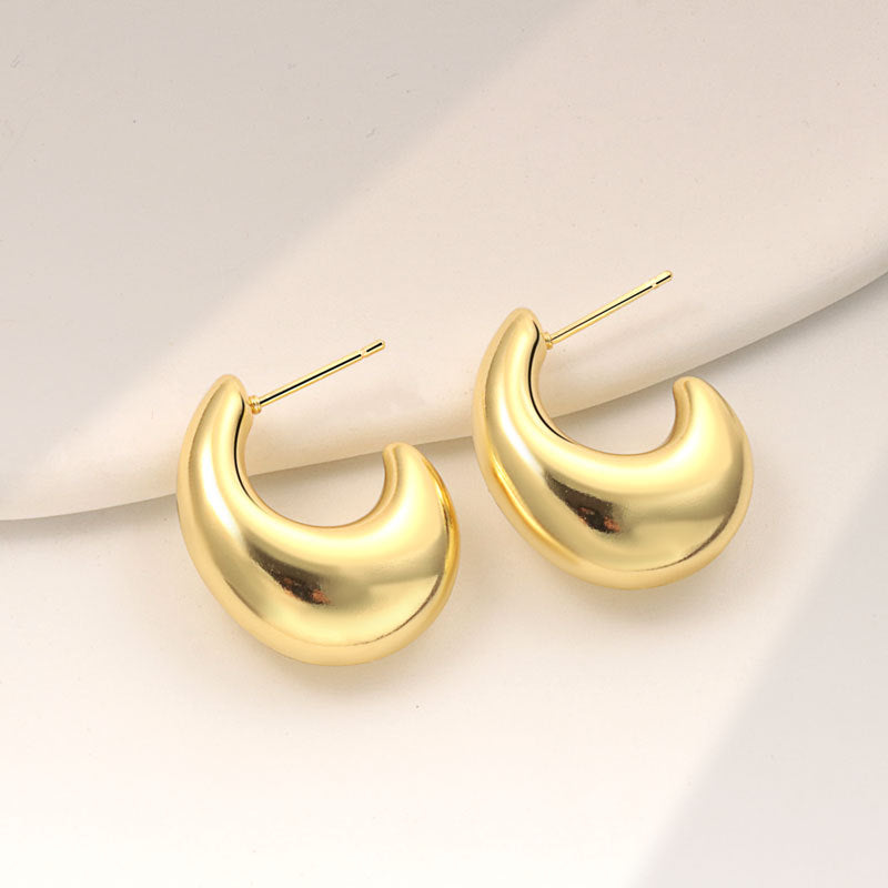 Shaped Tube Exaggerated Style Light Luxury Fashion Simple Niche Earrings