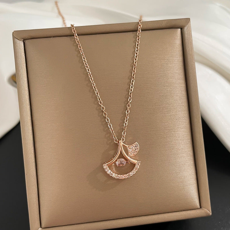 Steel Female Clavicle Chain Swan Clover Necklaces