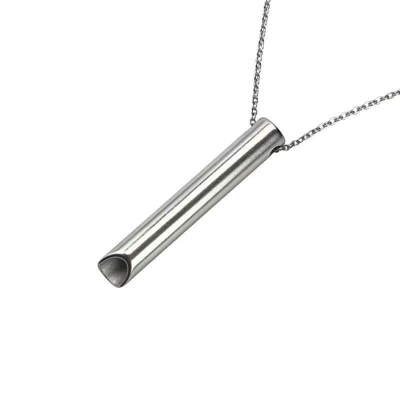 Men's Titanium Steel Cylindrical Whistle Fashion Sweater Necklaces