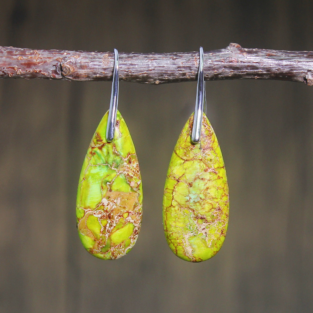 Emperor Stone Water Drop Female Temperament Earrings