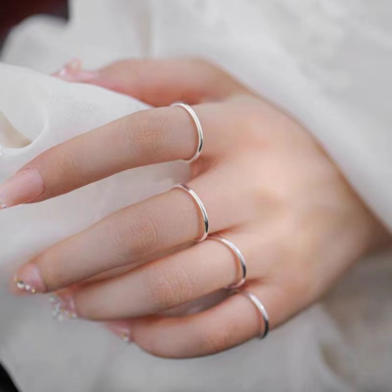 Women's & Men's Tail Index Finger Niche Round Glossy Rings