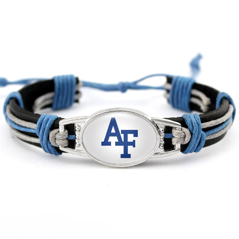 College Team Cowhide Woven Georgian Bulldog Bracelets