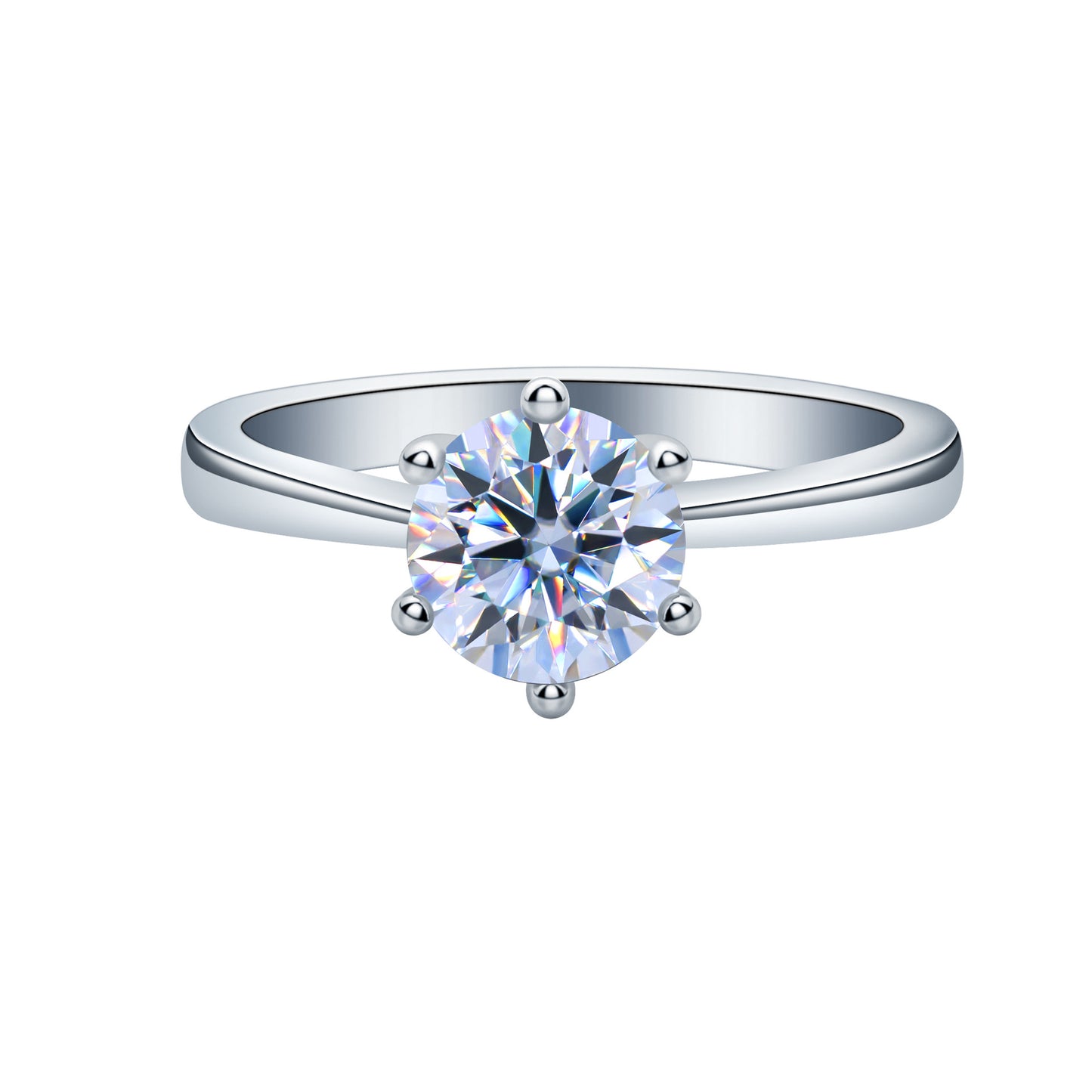 Sterling Sier Moissanite Female Style Opening Rings