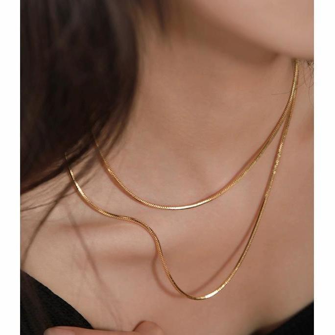 Fashion Square Snake Bones Chain Soft Curve Necklaces