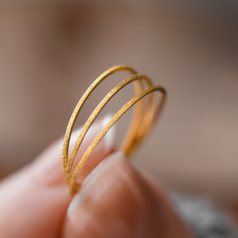 Glittering Joint Stacked Simple Commute Wear Rings