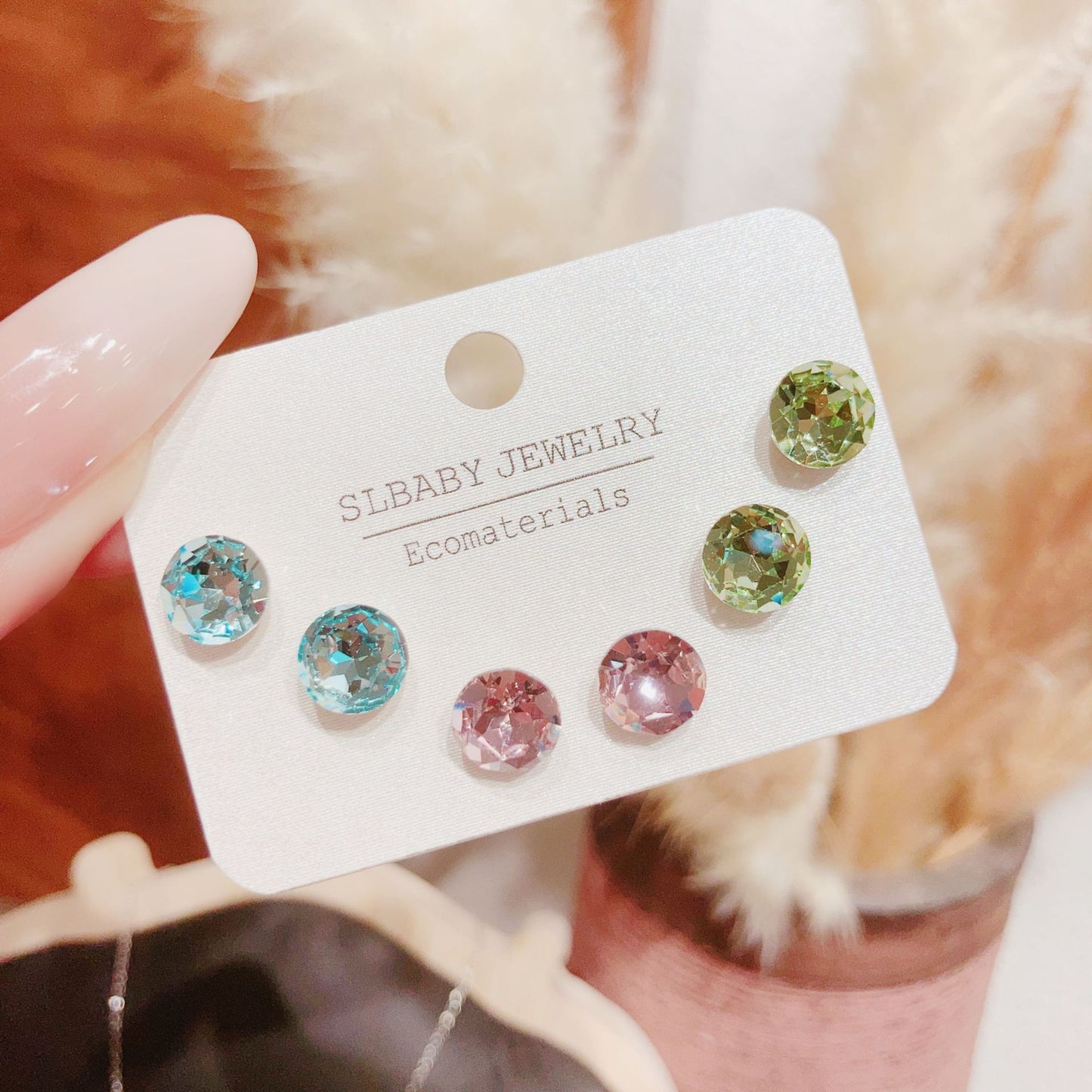 Women's Cool Geometric High-grade Minority Simple Color Stud Earrings