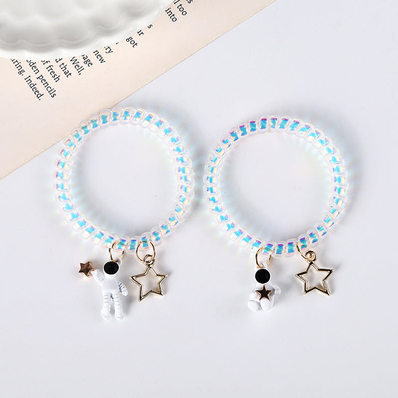 Astronaut Magnet Suction Small Rubber Band For Boyfriend Couple Bracelets