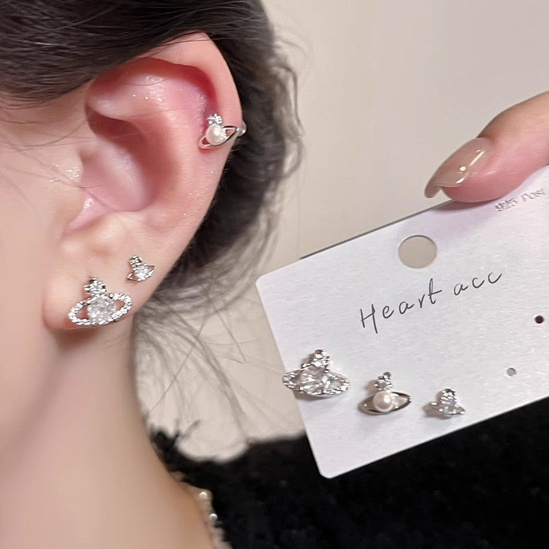 Women's Sier Needle Light Luxury Minority Pearl For Graceful Stud Earrings