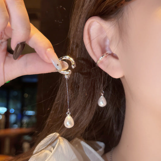 Water Drop Pearl Ear Bone Clip Buckle Stylish Simple Versatile Earrings