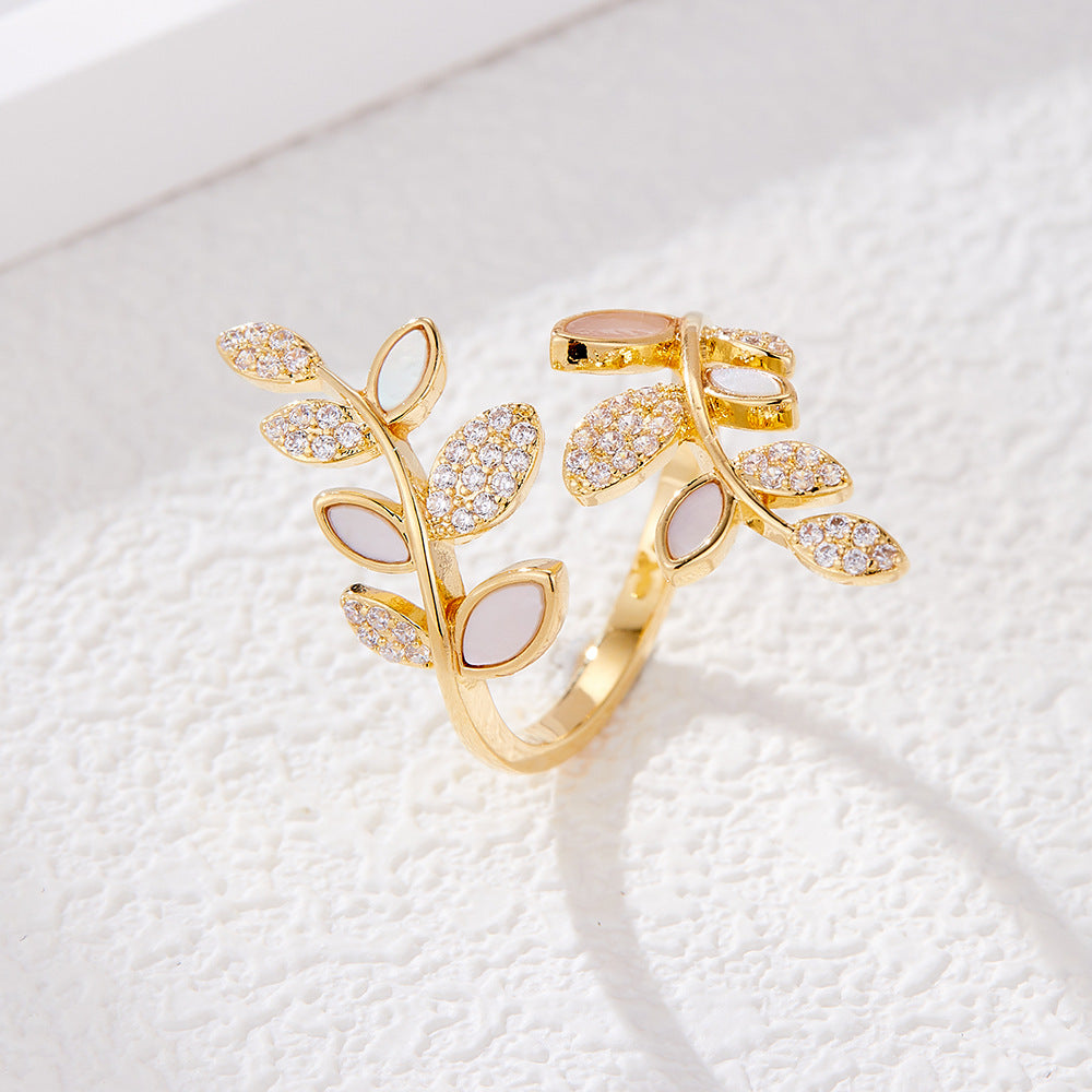 Natural Shell Wheat Open Niche Unique High-grade Index Finger Light Ring