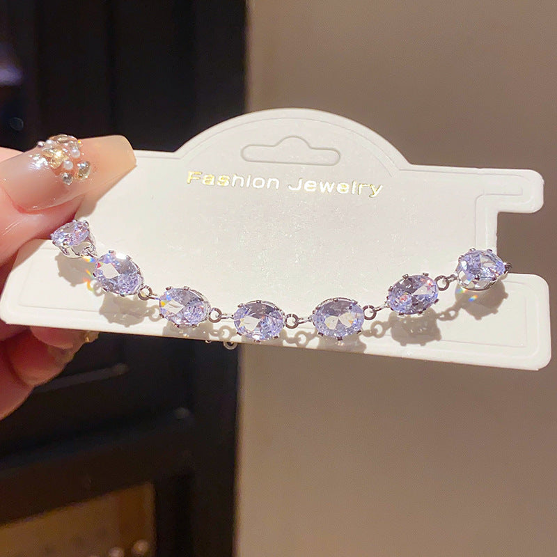 Pink Heart Diamond Flower Light Luxury Minority High Sense Fashion Bracelet