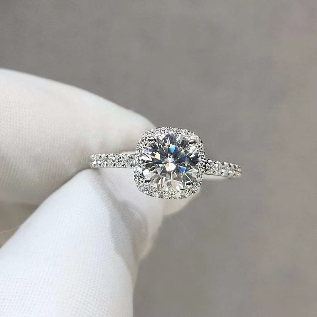 Cube Princess Square Bag Full Diamond Karat Wedding Ring