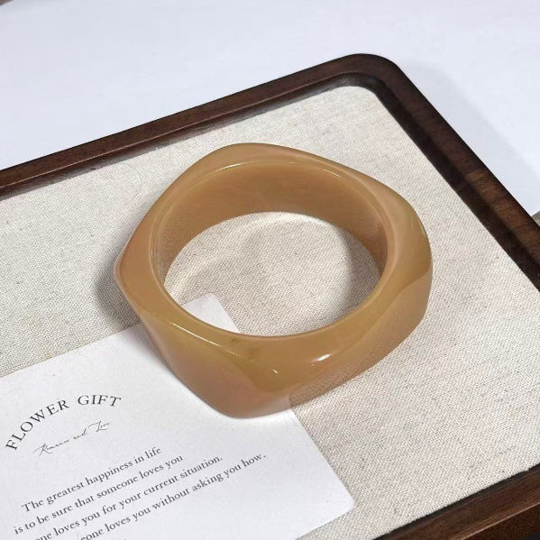 Women's Irregular Blooming Resin Curved Girlfriends Rings