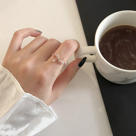 Women's Sweet Flower For Niche Design Fashion Simple Opening Rings