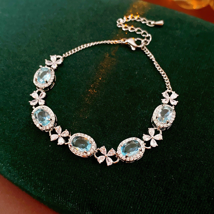Irregular Square Flower Heart Water Drops Light Luxury High Bracelet