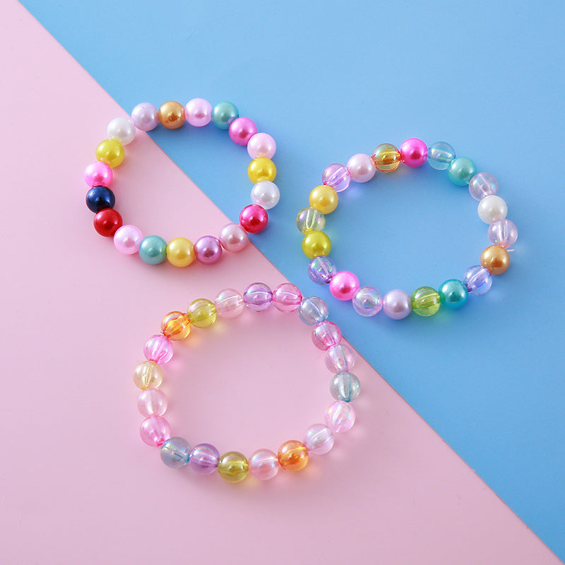 Cute Cartoon Transparent Beads Imitation Pearl Bracelets