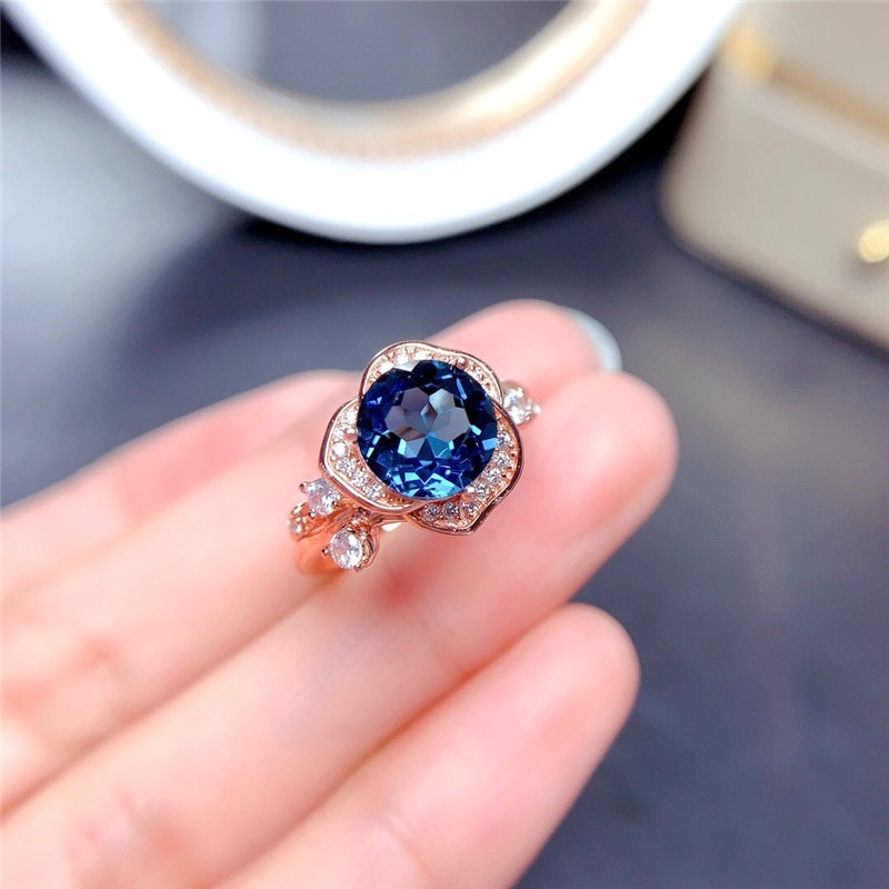 Female Live Simulation Sapphire Fashion Hand Rings