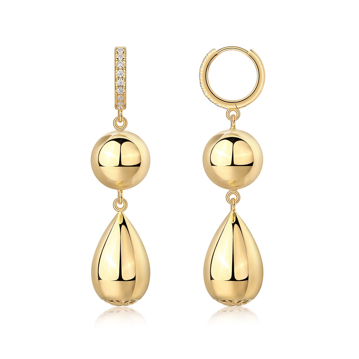 Round Beads Ear Clip Advanced Light Earrings