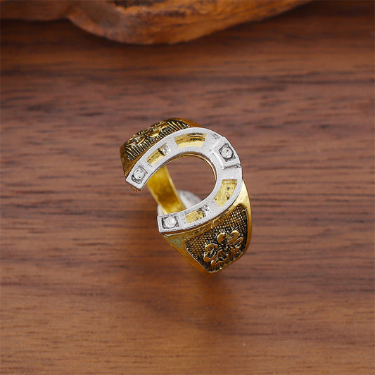 Fashion Personalized Carved Horseshoe Niche Creative Rings