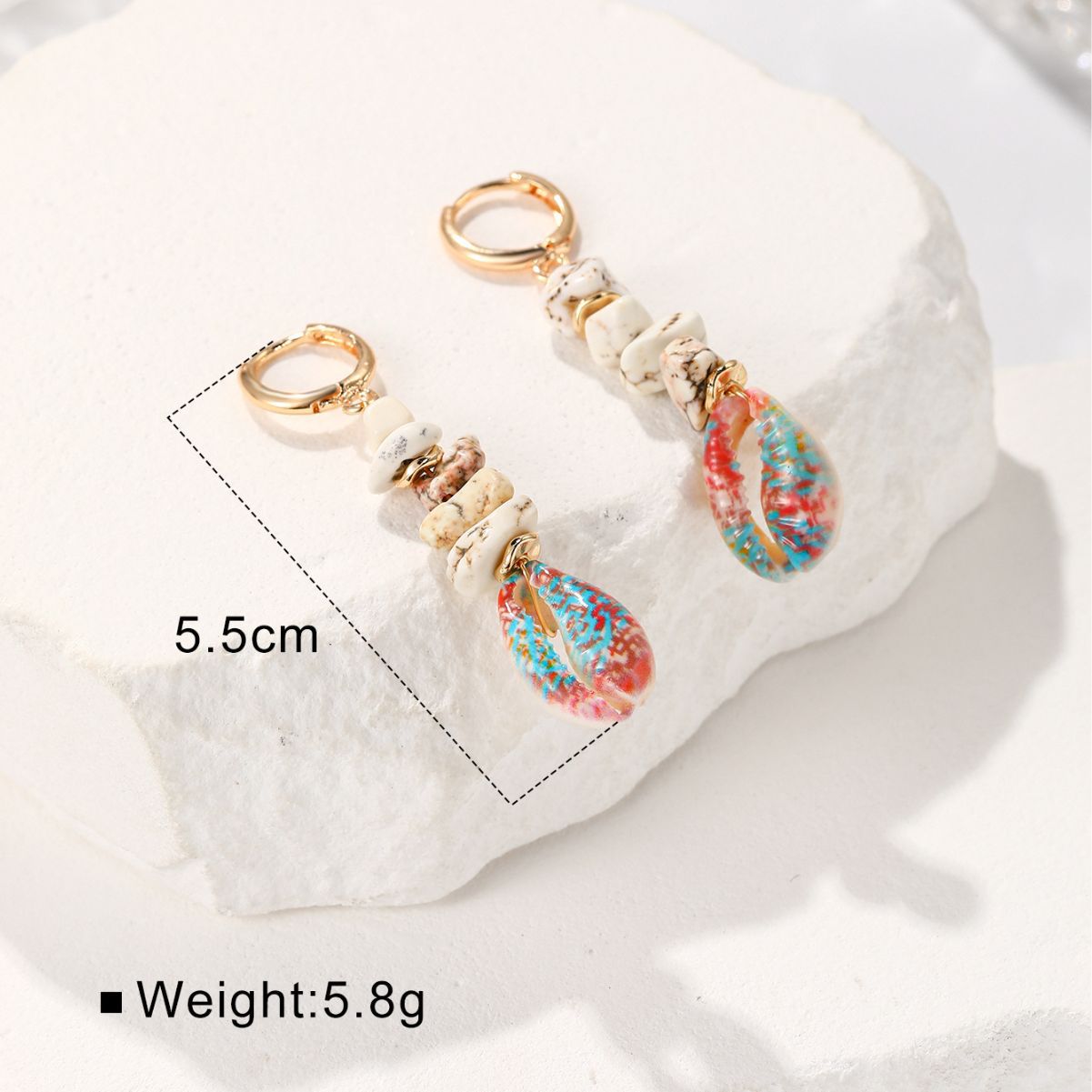 Women's Gravel Ear Minimalist Design Colorful Light Earrings