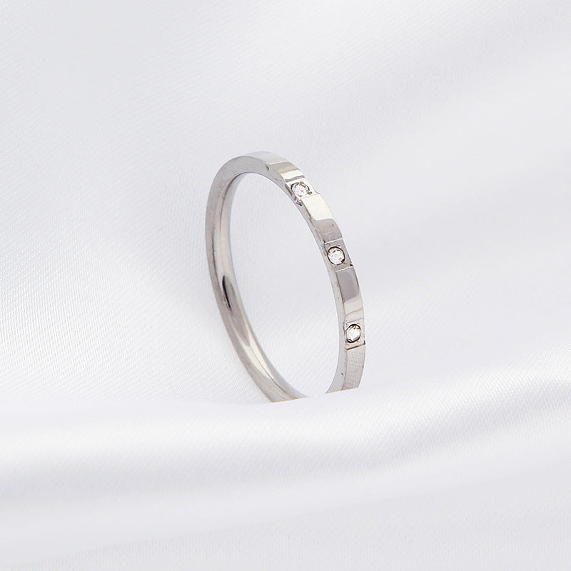 Female Simple Personality Retro Diamonds Style Rings