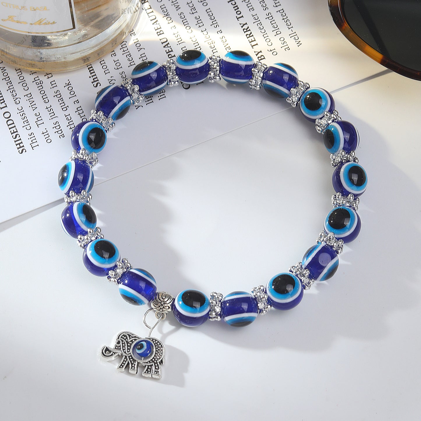 Summer Beach Foot Alloy Devil's Eye Bead Bracelet