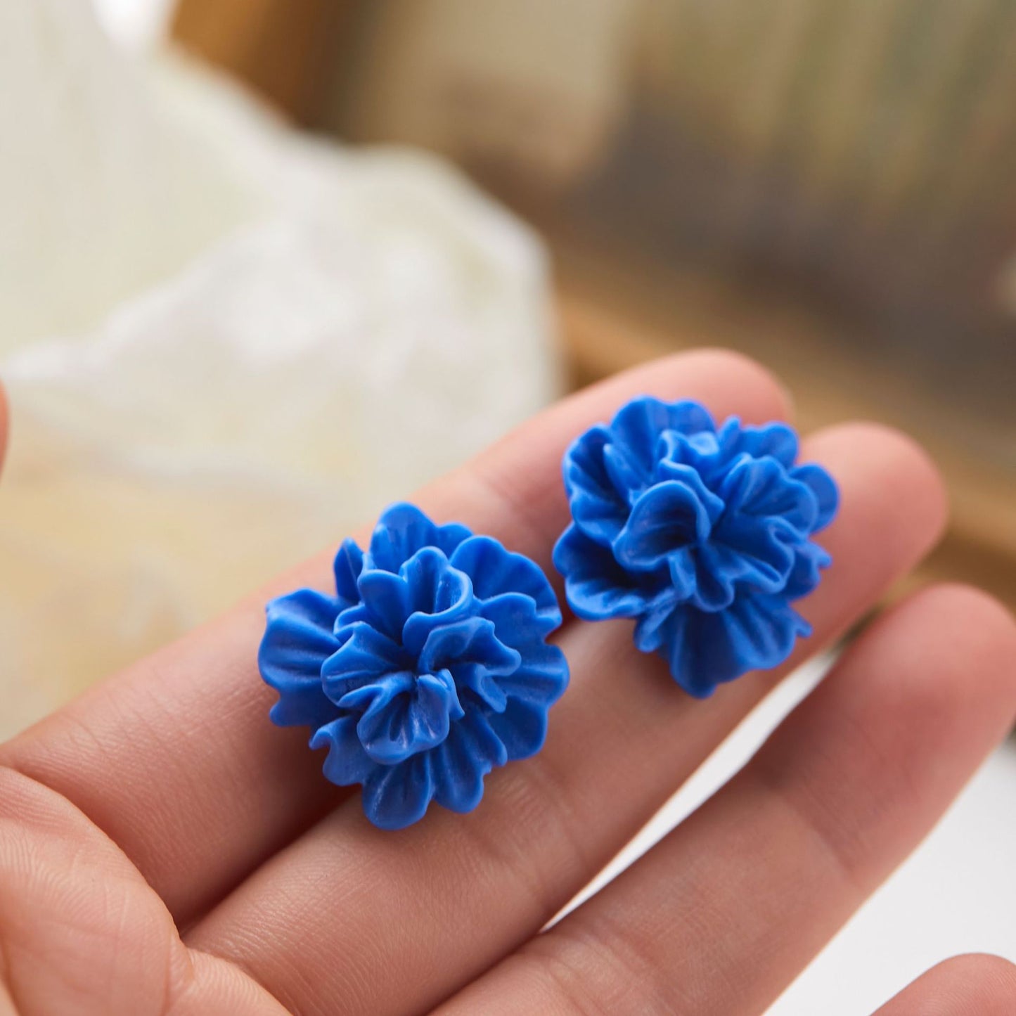 Pleated Flower Personalized Female Fashion Style High Sense Earrings