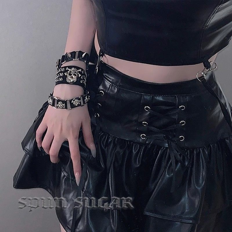 Dark Rivet Chain Armband Hot Hip Hop Rock Leather Bracelets