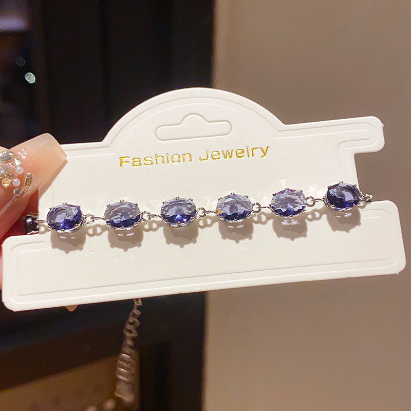 Pink Heart Diamond Flower Light Luxury Minority High Sense Fashion Bracelet