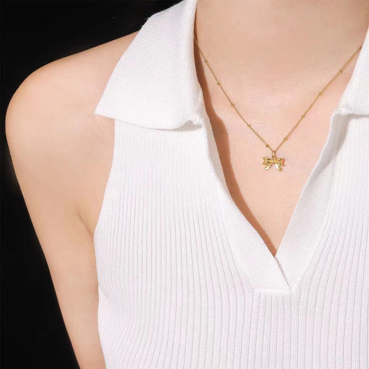 Affordable Luxury Fashion Small Exquisite Bow Necklaces