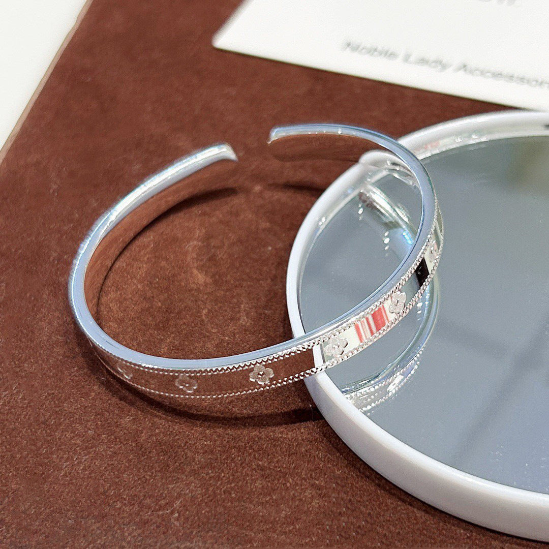 Solid Sier Simple Style Design Versatile Sense Gifts For Bracelet