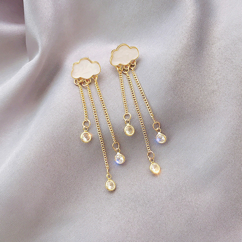 Pearl Versatile Personality Long Tassel Female Earrings