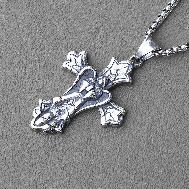 Men's Ornament Retro Titanium Inlaid Gemstone Dragon Pendants