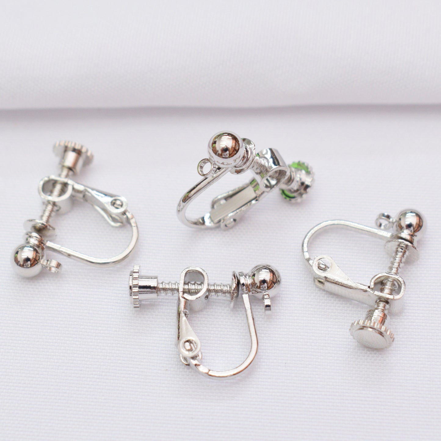 Color Retention Gilded Spiral With Round Beads Rings