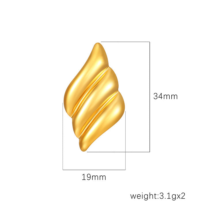 Women's Fashionable Trend Stripes Stainless Steel Retro Light Rings