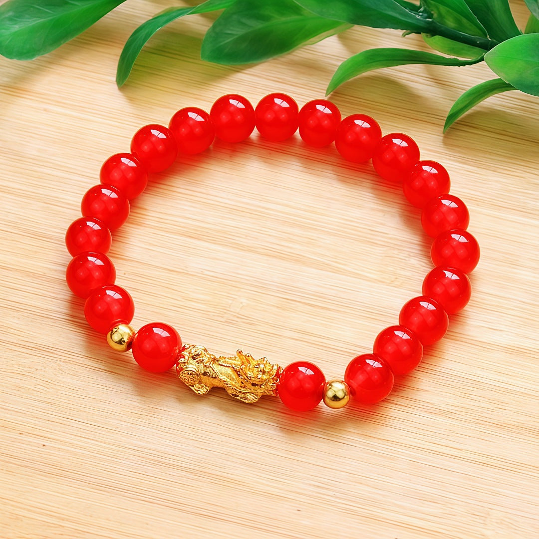 Running Rivers Lakes Live Imitation Obsidian Gilt Six Words Mantra Bracelet