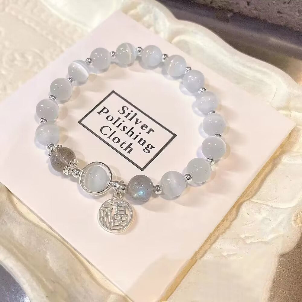 Opal Crystal Butterfly Female Design Gray Bracelet