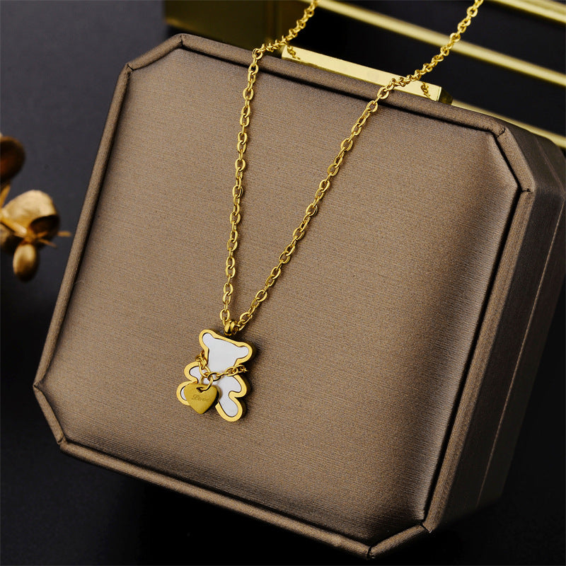 Steel Female Clavicle Chain Swan Clover Necklaces