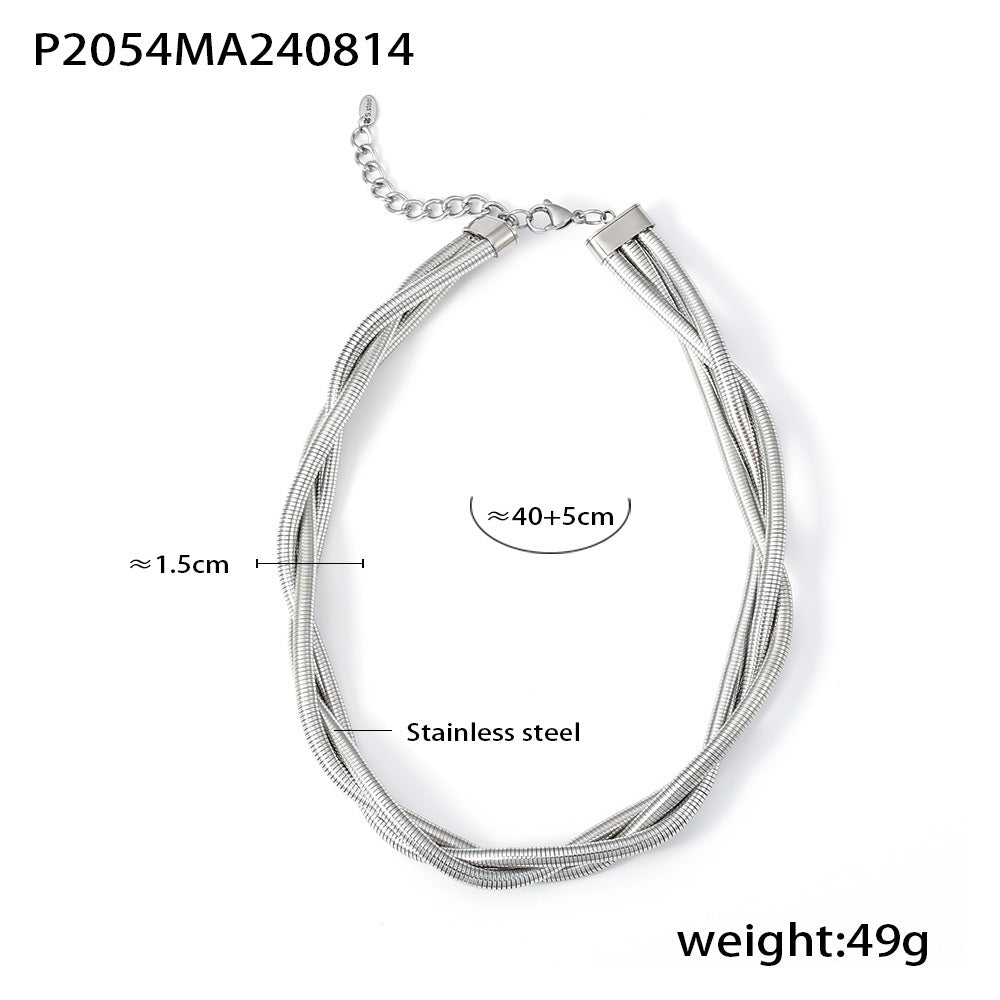 Three-wire Winding Light Luxury Stainless Steel Necklaces