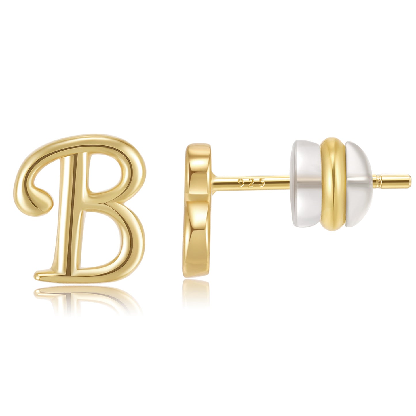 Women's Gold Plated English Letters Glossy Exquisite Earrings